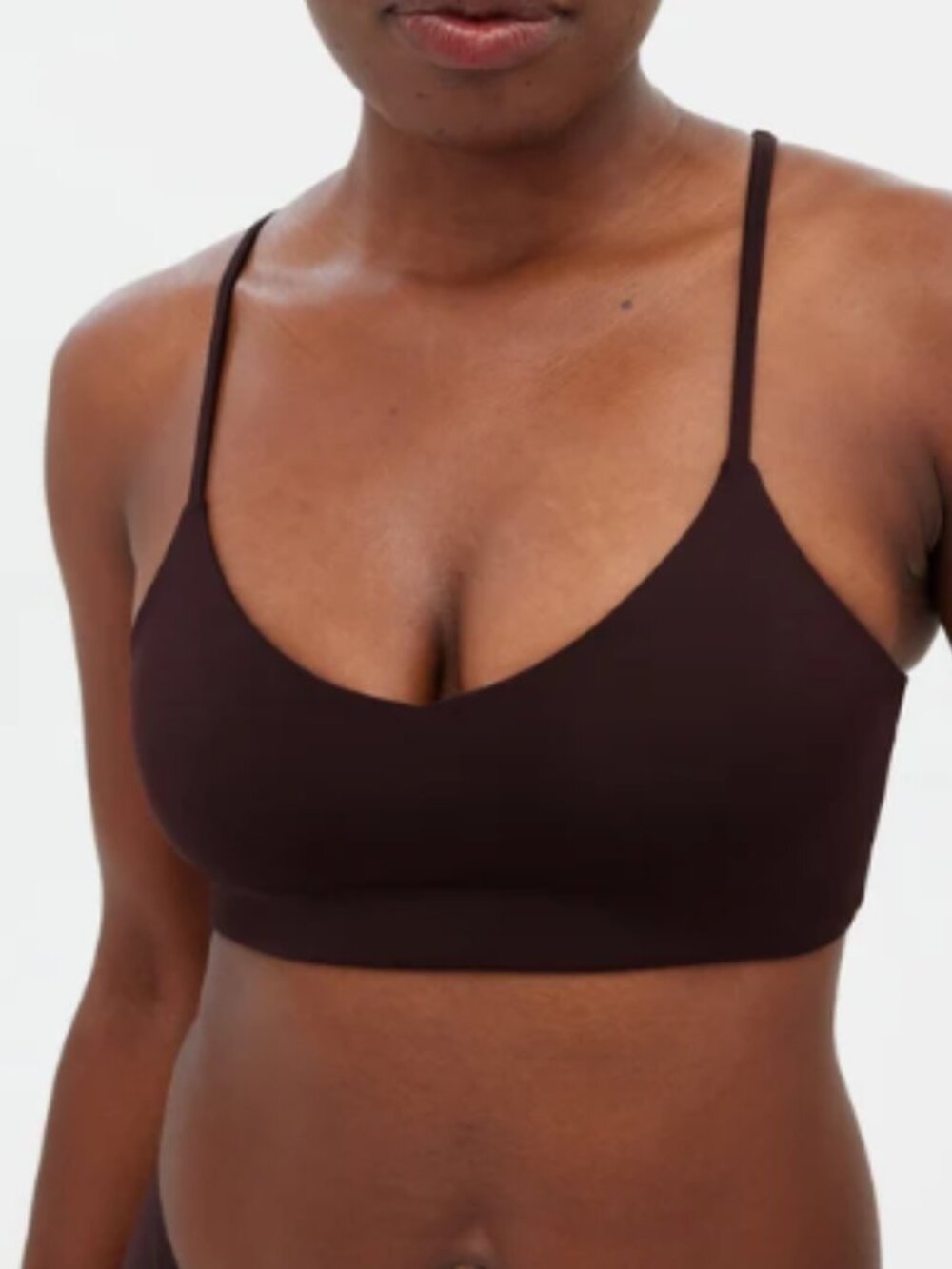NWT Girlfriend Collective V-Neck Bralette Brown Size Medium